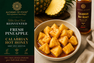 Skip the Kool-Aid and upgrade TikTok’s viral pineapple trend with fresh pineapple soaked in Calabrian Hot Honey. A sweet, spicy, clean-label snack made with real ingredients.